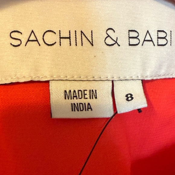 SACHIN + BABI Womens Steph Coral Stretch Crepe Midi Dress NWT Size US 8 $450 - Picture 6 of 10